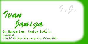 ivan janiga business card